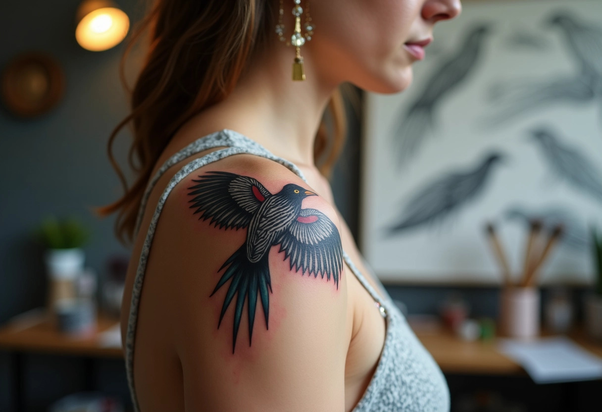 corbeau tatouage